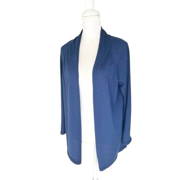 Manrico Cashmere silk blue purple open cardigan sweater large - Picture 8 of 15